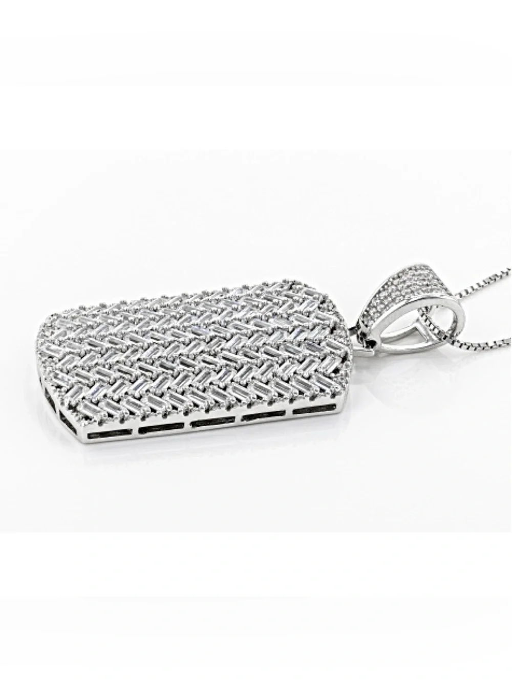 Bella Luce CZ Crystal Dog Tag Necklace - Picture 3 of 9